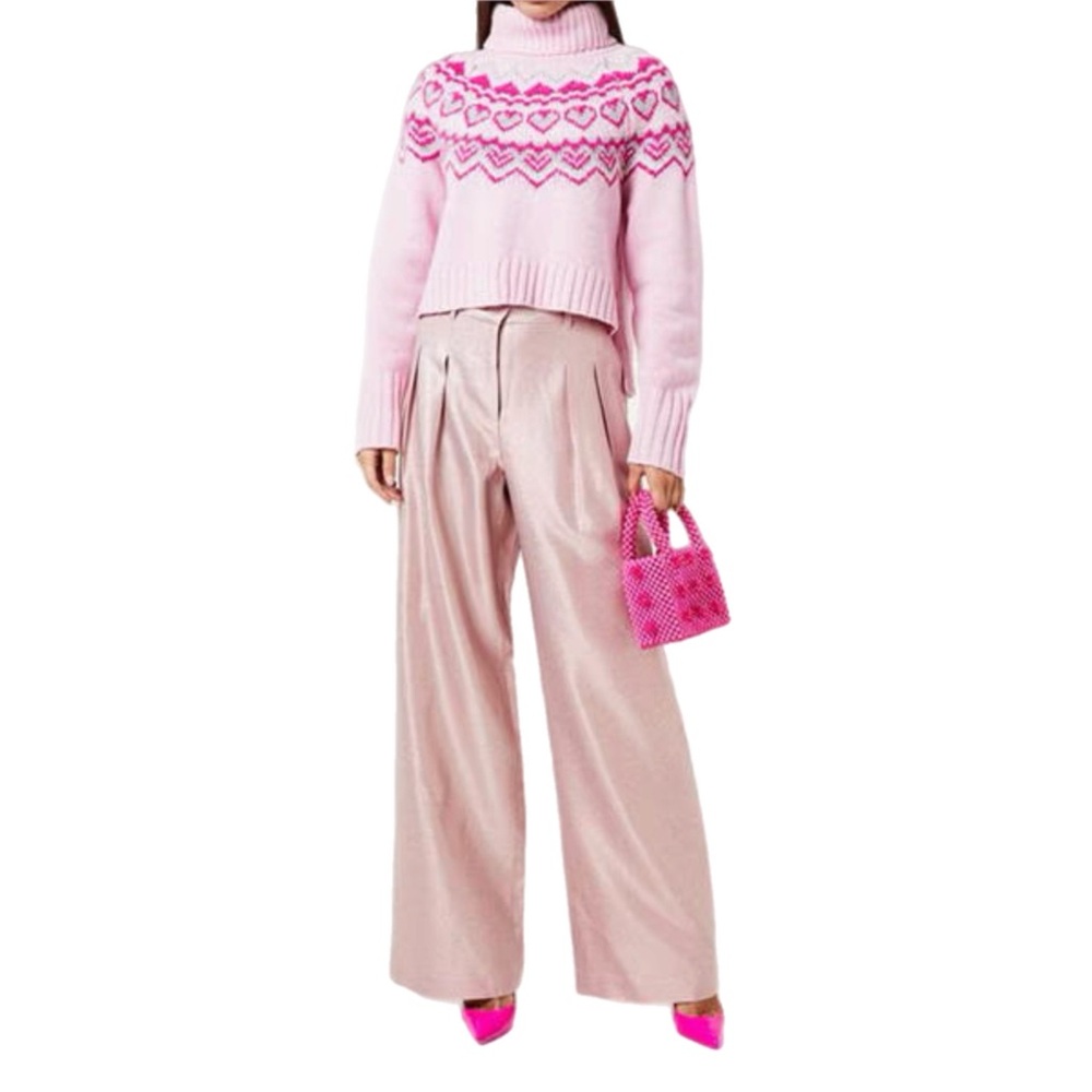LoveShackFancy Adam Lurex Sparkle Wide-Leg Pants 00